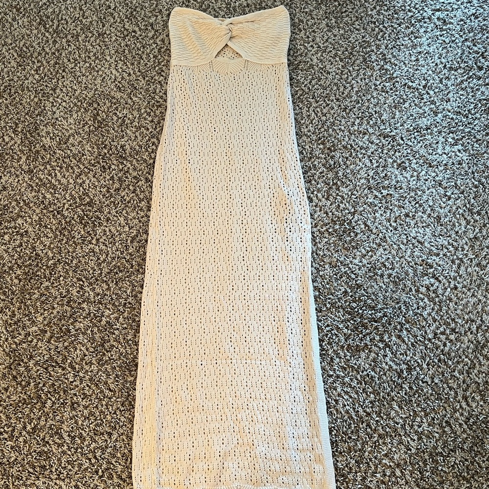 Chic Cream Knit Maxi Dress